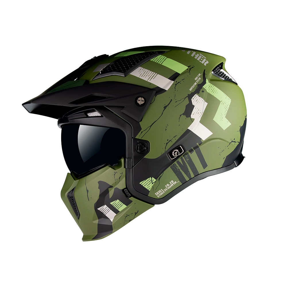 MT Helmets Streetfighter Skull A16 Matt Green